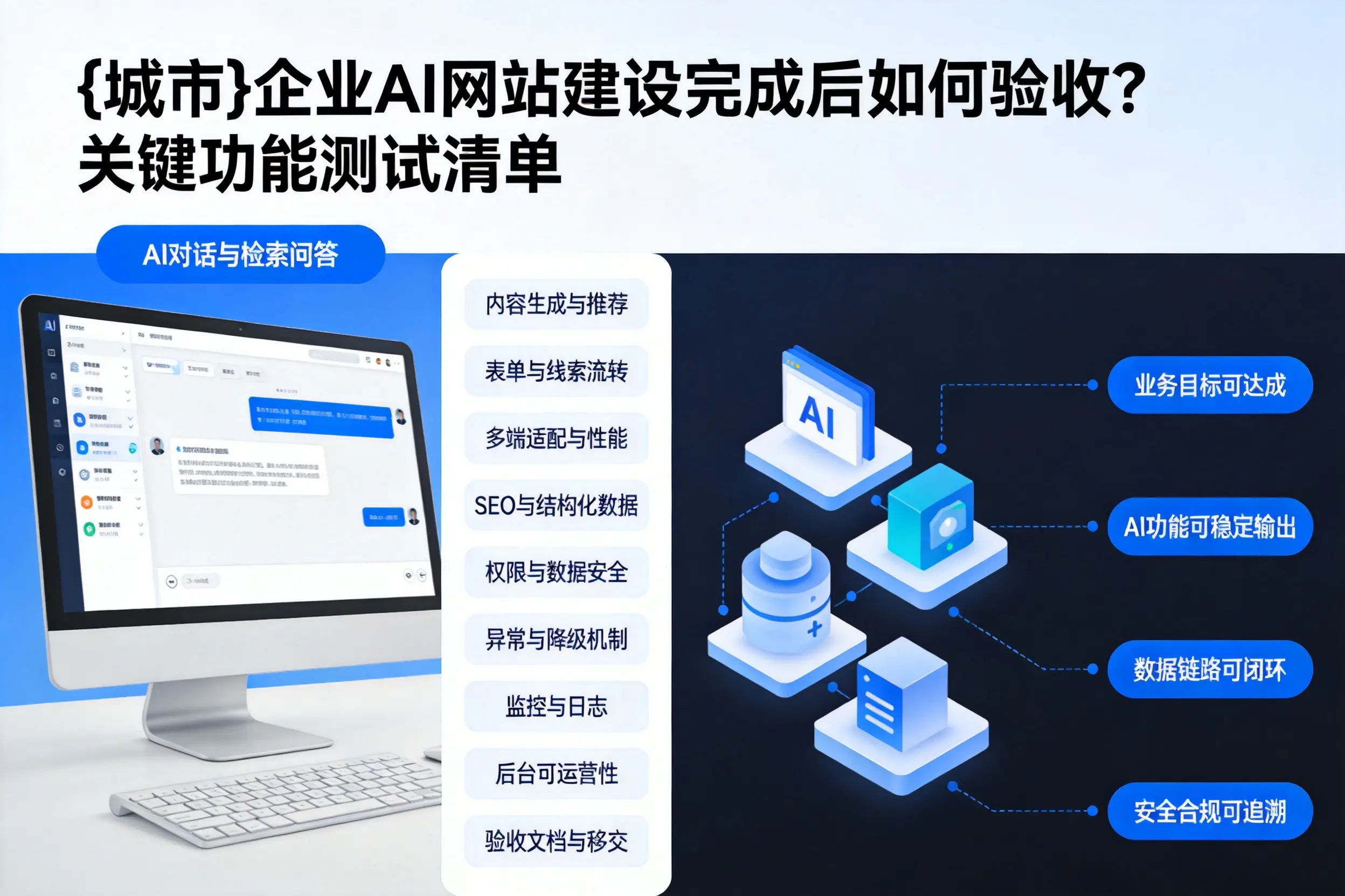 铁岭企业AI网站建设完成后如何验收？关键功能测试清单