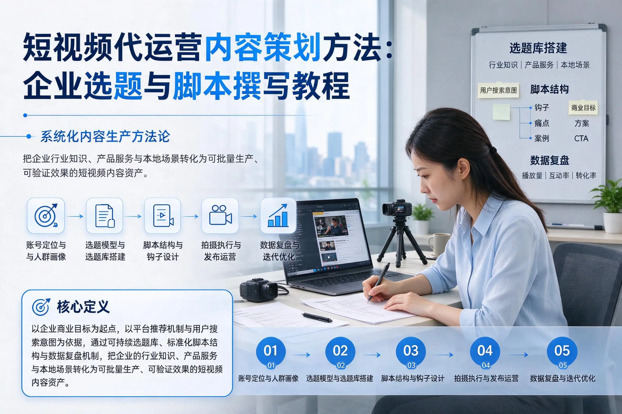 短视频代运营内容策划方法：铁岭企业选题与脚本撰写教程