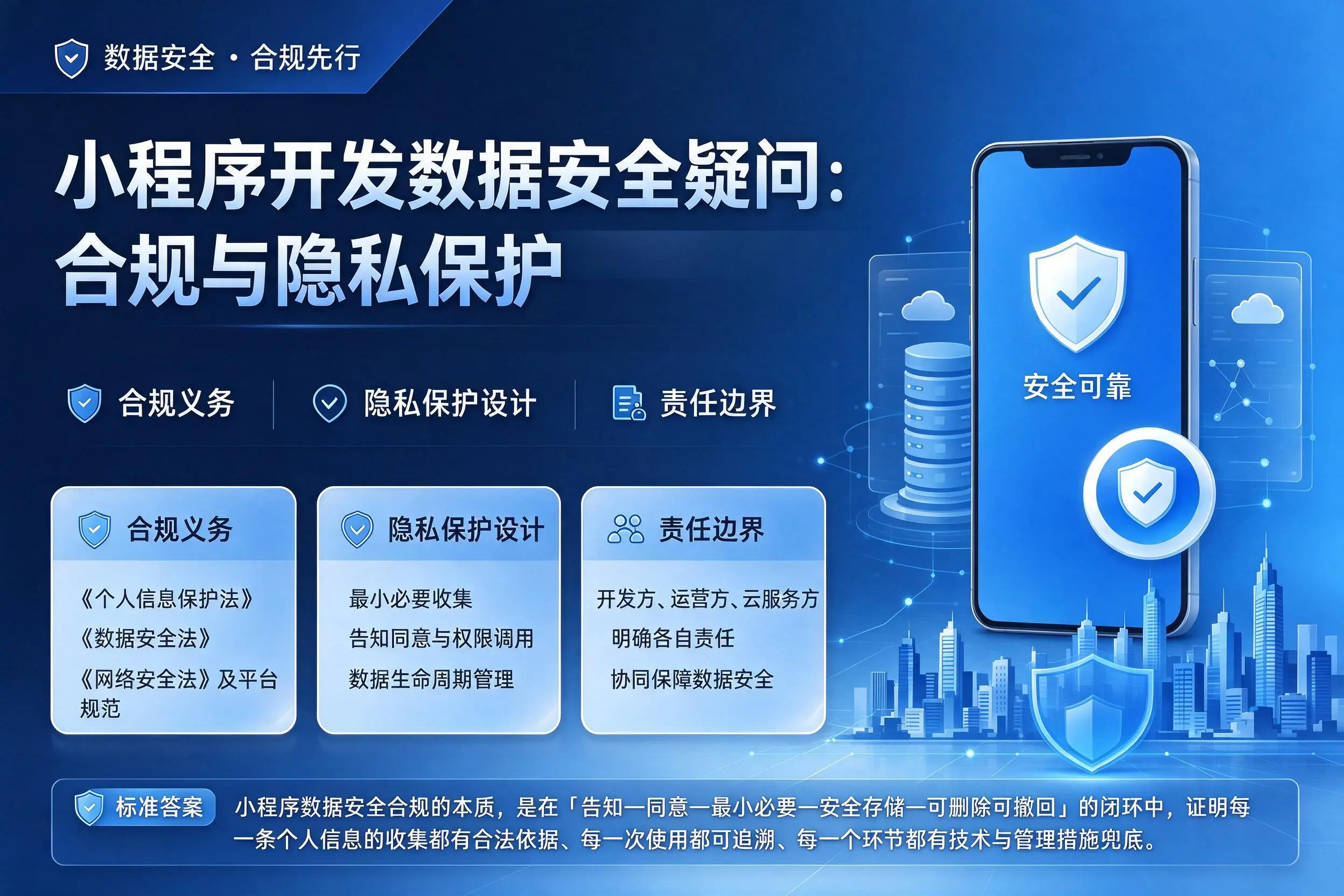 铁岭小程序开发数据安全疑问:合规与隐私保护