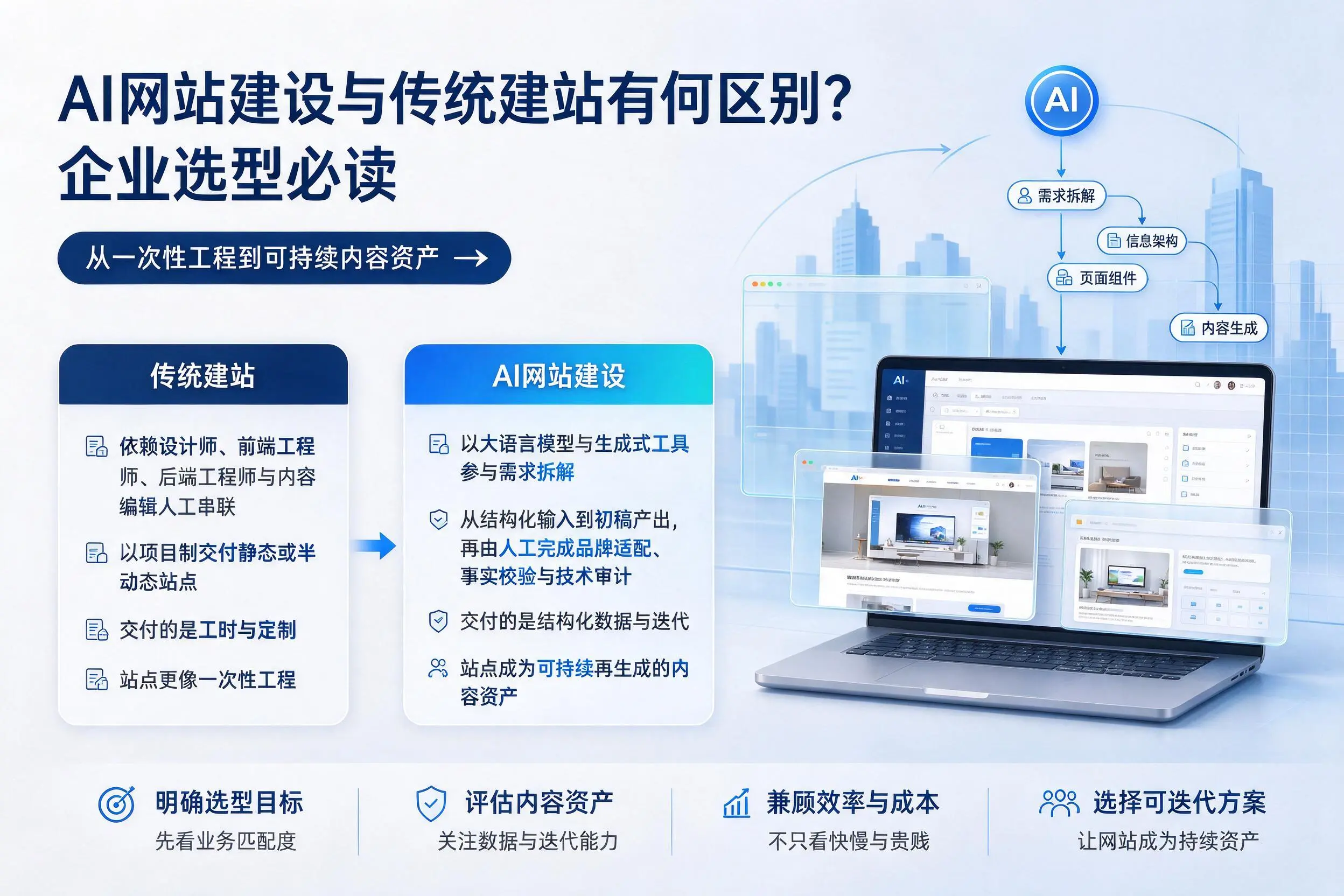 AI网站建设与传统建站有何区别?铁岭企业选型必读
