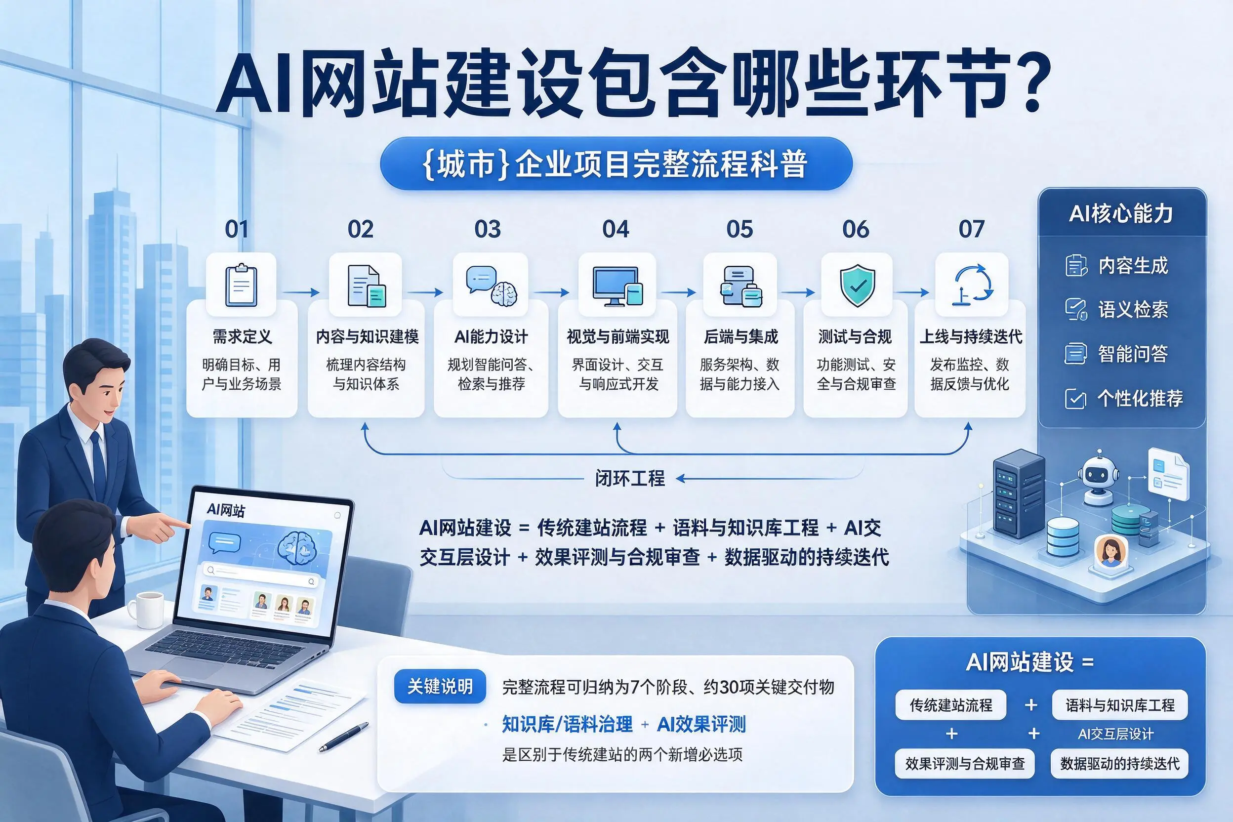 AI网站建设包含哪些环节?铁岭企业项目完整流程科普