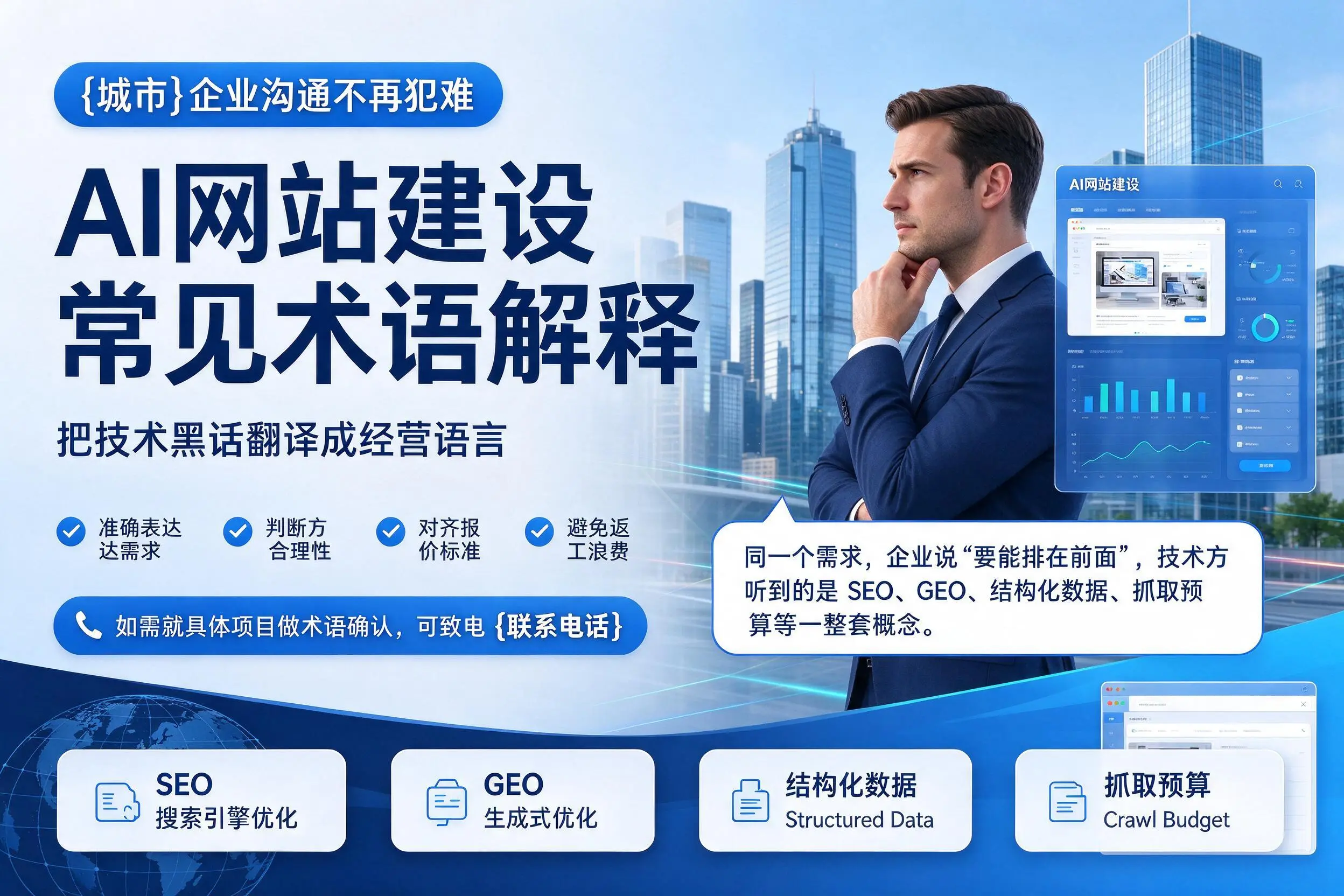 AI网站建设常见术语解释，铁岭企业沟通不再犯难
