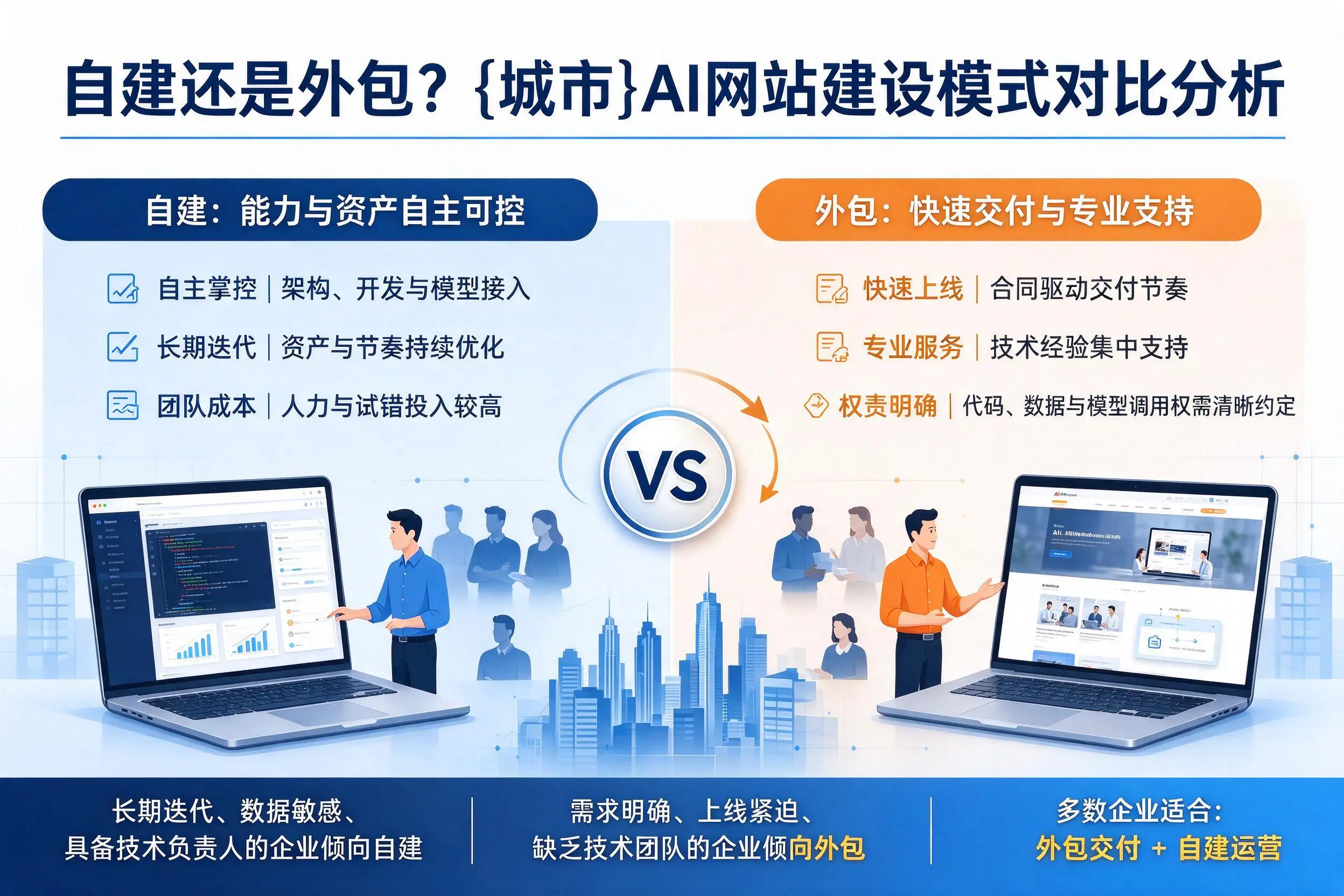 自建还是外包？铁岭AI网站建设模式对比分析
