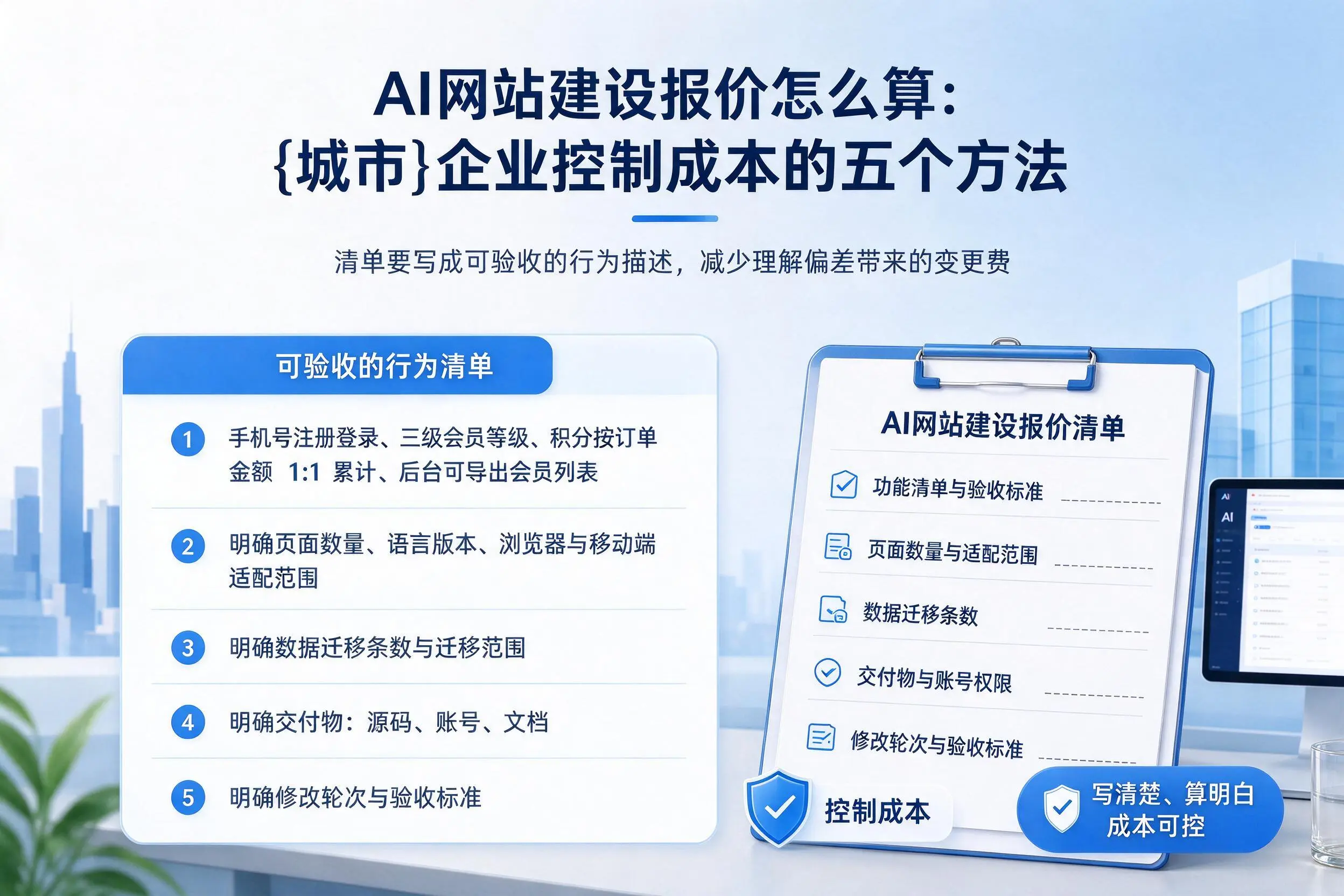 AI网站建设报价怎么算:铁岭企业控制成本的五个方法